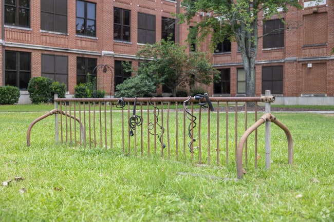Hand Middle School in Columbia has bicycle parking for students.