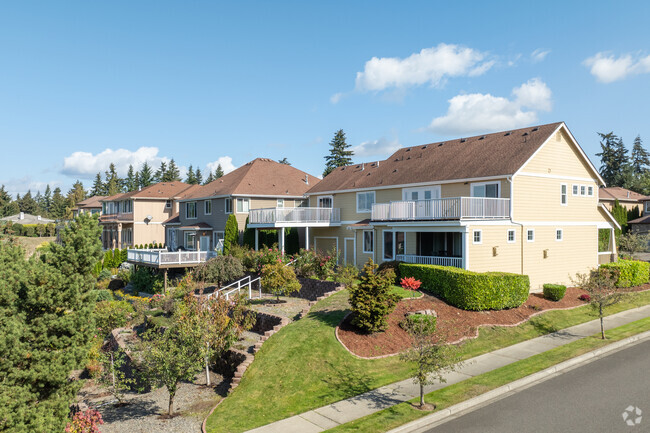 New Traditional style homes are found along the hills in the Adelaide neighborhood.