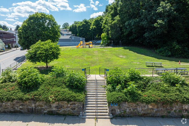 Wequonnoc Magnet Elementary School's outdoor play areas are open year round.