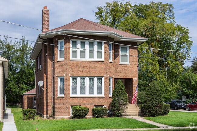 Downtown Homewood has a handful of brick, two-flat properties.