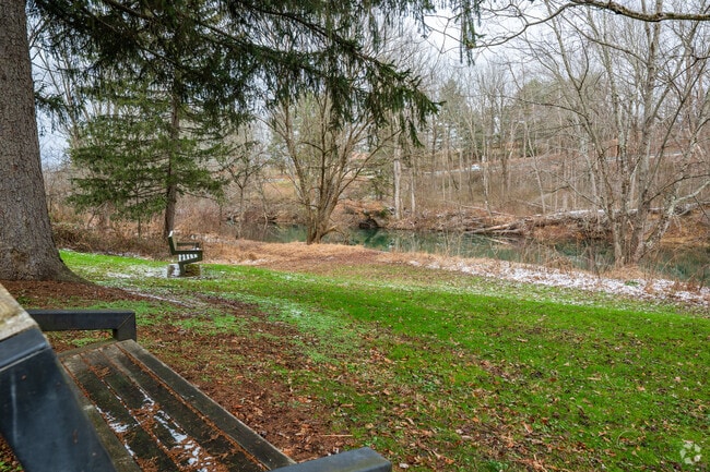 Riverwalk Park is a great place to sit and read by the Buckhannon River.