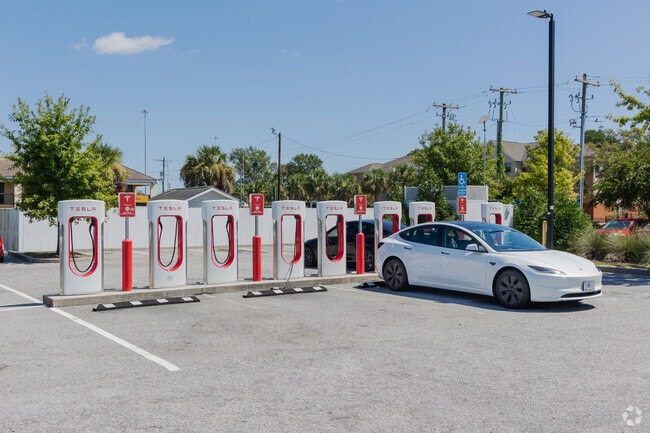 Bennett in North Charleston has a Tesla supercharger station to charge up your car for commutes.