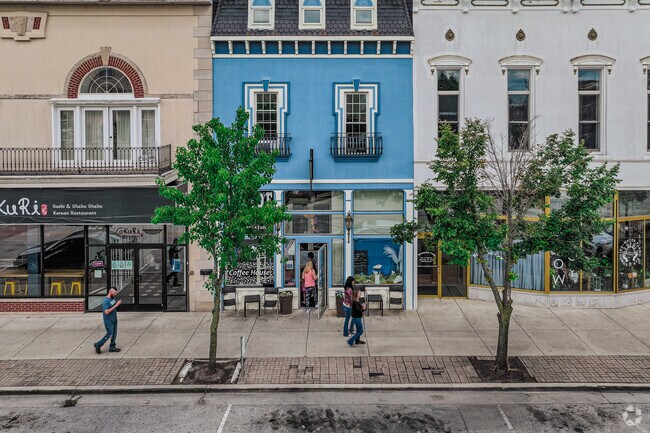 Late 19th Century architecture lines the streets of Downtown Kokomo, blocks from Maple Crest.