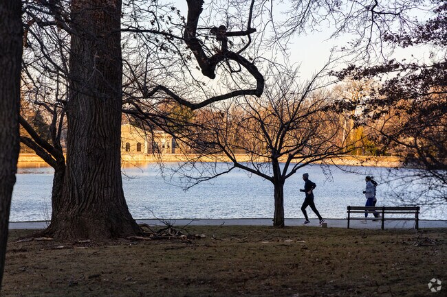 Go for a jog around the pond at Brookline Reservoir Park in South Brookline.