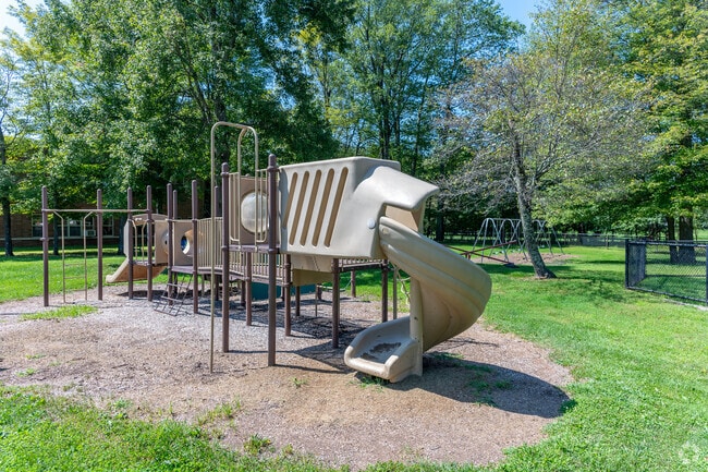 Pine Bush Elementary School has a playground in front of the school.