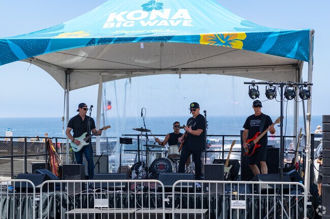 Enjoy live music in the beer garden at the Riviera Village Summer Festival.