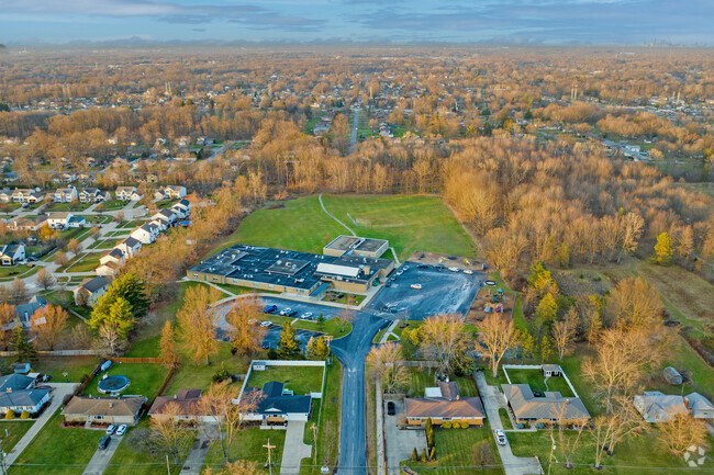 Aerial view of Whitney Elementary School.