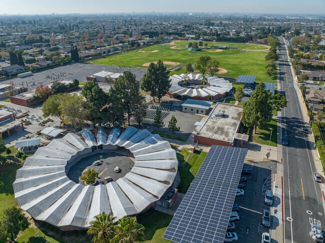 Elevated view showing the size of the campus at Cerro Villa Middle School.