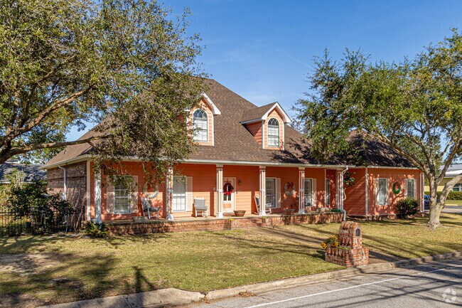 Large two-story homes can be found in Moss Point.