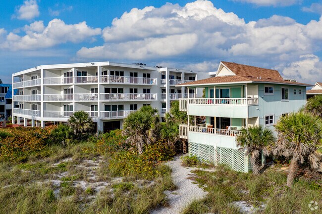 Beach homes are nestled next to condominiums on Manasota Key.