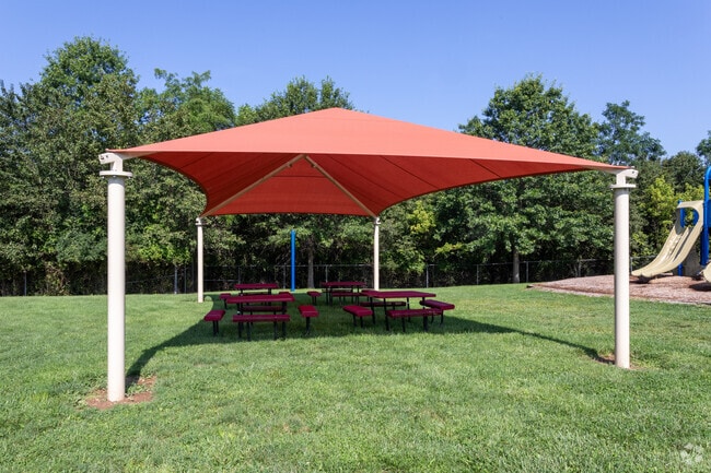Covered tables at Milltown School in Bradley Gardens.