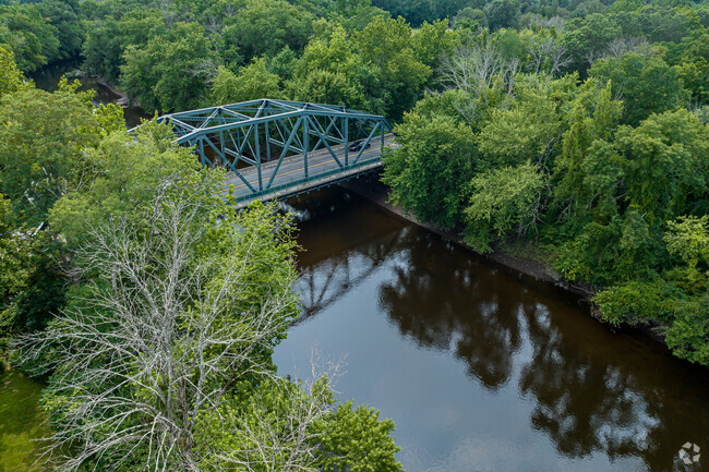 The Farmington River divides Weatogue from adjacent neighborhoods in Simsbury.