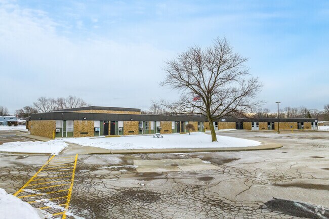 The facade of Maple Lane School.