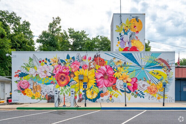 A mural on the side of the Landover Hills Police Department in Radiant Valley.