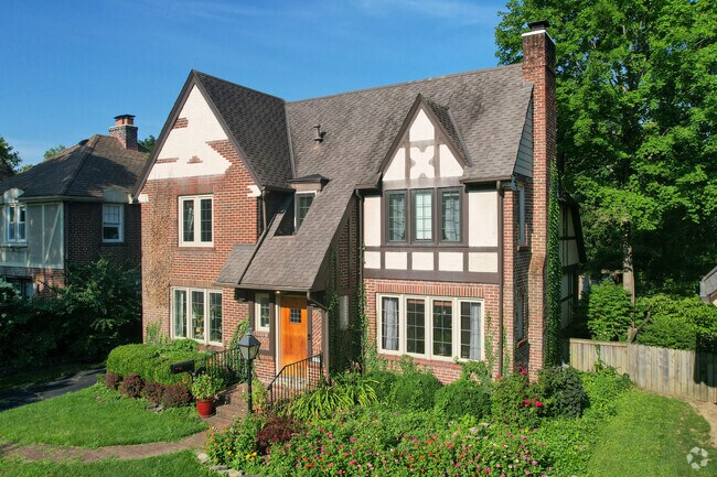 Tudor Revival style homes a common style in the Bexley neighborhood.