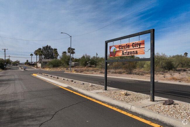 All is welcome in the neighborhood of Circle City in Morristown, AZ.