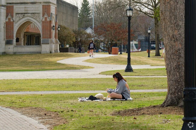 Elmira College, founded in 1855, is the oldest existing college granting degrees to women that were the equivalent of those given to men.