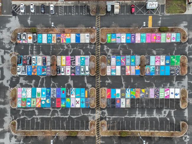 Students get to design their parking spot at Cox Mill High School.