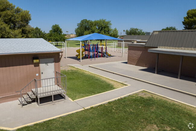 Lindbergh Elementary School in Mesa has a variety of buildings for learning.