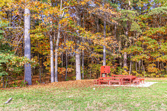 The Founders Academy features an outdoor classroom area behind the school.