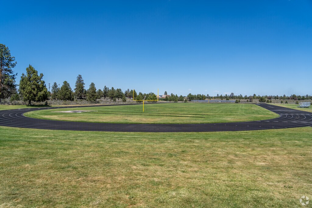 High Desert Middle School is located in Bend and has a football field for students to play on.
