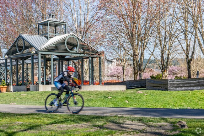 Zoom around the trails in Woodin Creek Park near The Wedge.