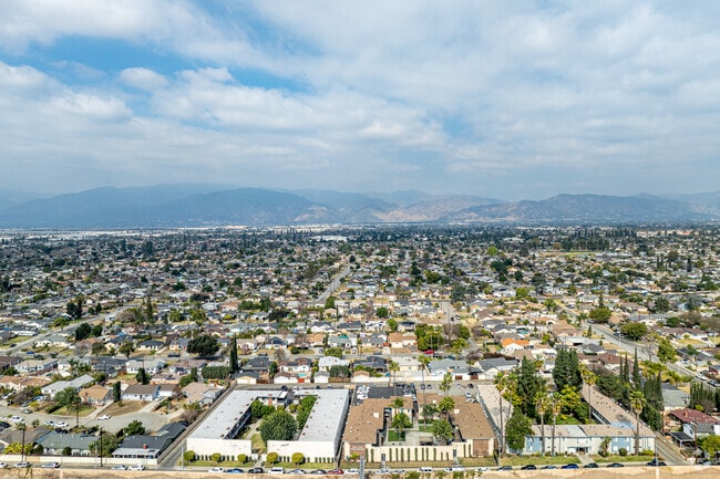 Baldwin Park, California is framed by the San Gabriel Mountains.