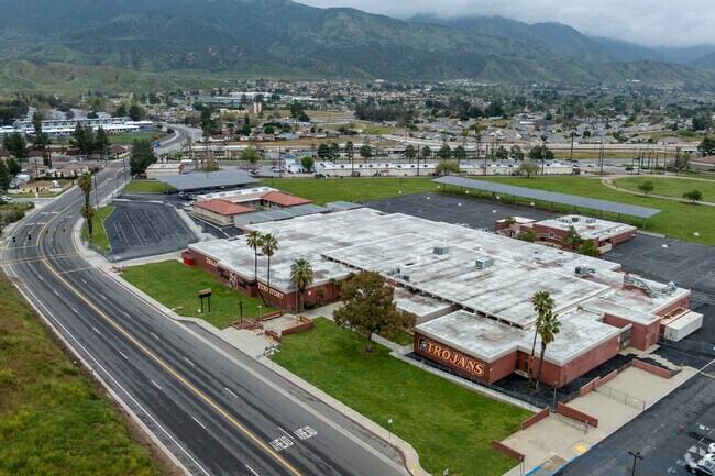 The aerial view of Shandin Hills Middle School in the Community.