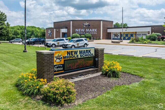 Growing students in New Mark continue their education at New Mark Middle School.