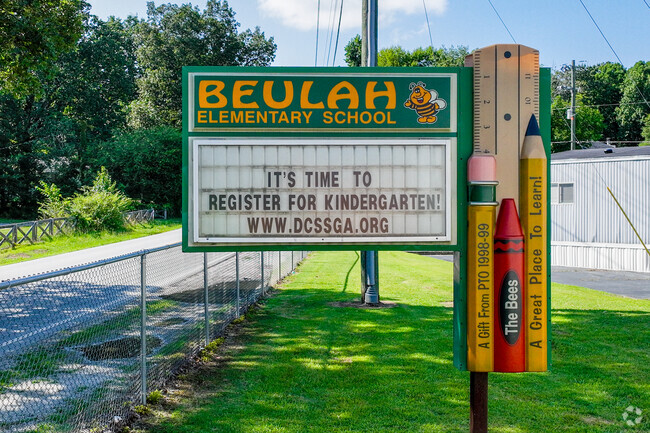 Beulah Elementary School is located at 1150 S Burnt Hickory Rd, Douglasville, GA 30134.