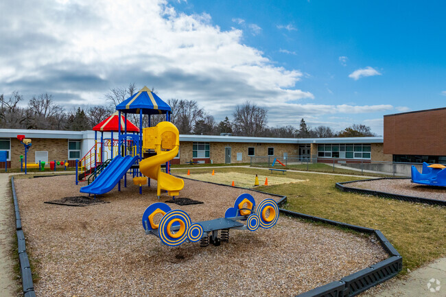 The playground at Webster Elementary School is very popular with the kids.