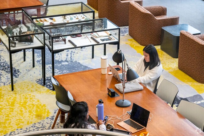 Get lost in a book at The Port Washington Library in nearby Port Washington.