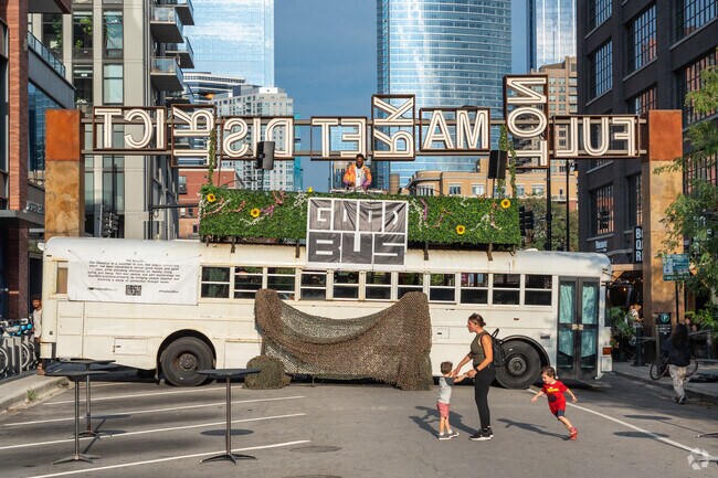 Locals know to swing down to the Good Bus for some great music at the West Loop Art Fest.