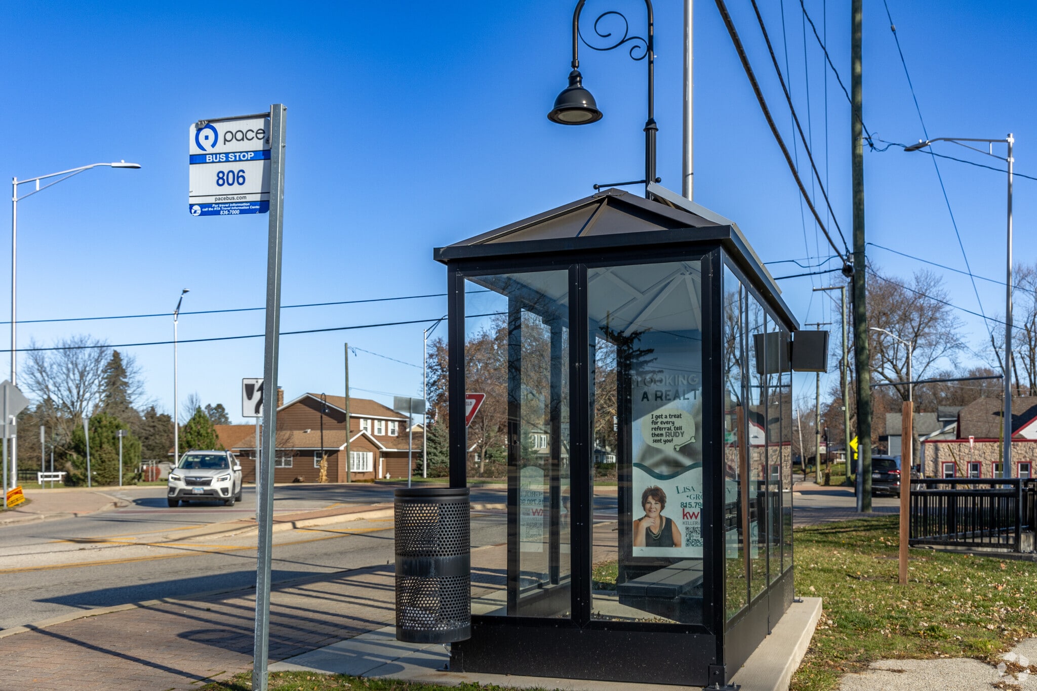 A bus stop is located near Johnsburg and the church in East Johnsburg.