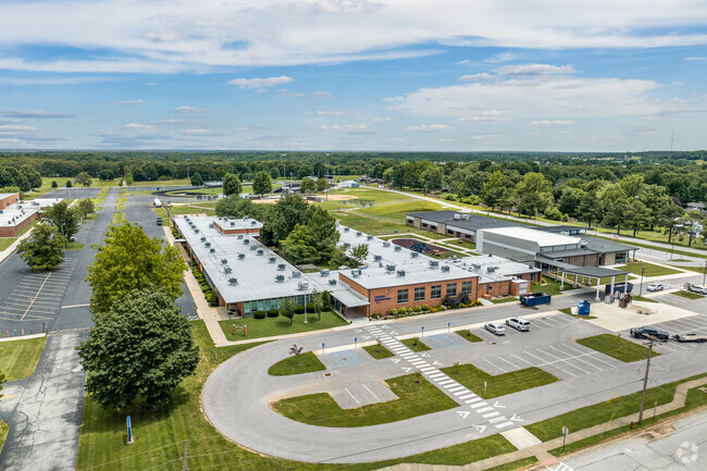 The Hubble Elementary School campus is located in northeast Marshfield.