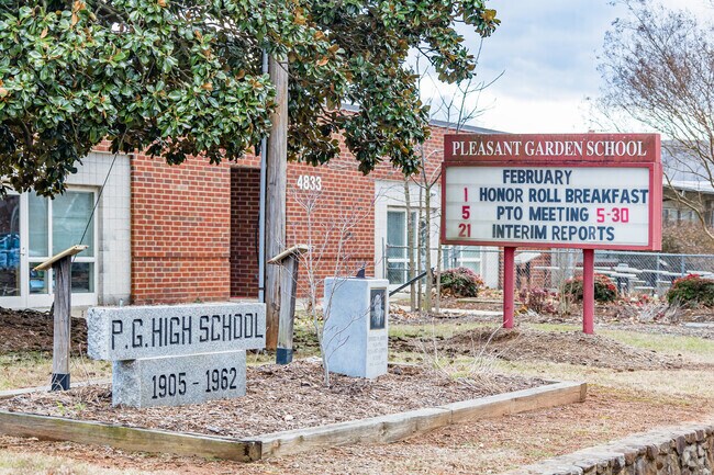 Pleasant Garden Elementary School serves Pleasant Garden and the surrounding area.