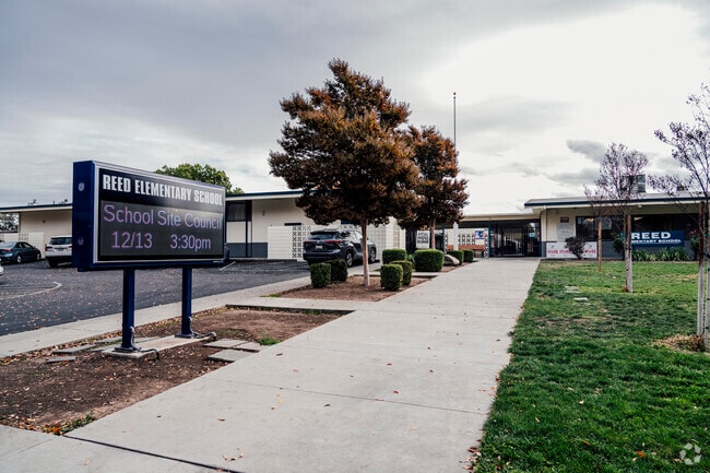 There are a lot of parking spots in Reed Elementary School in San Jose, California.