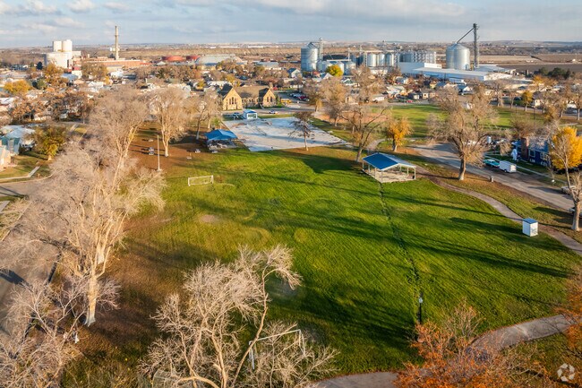South Park’s green space and courts stand out in aerial view.