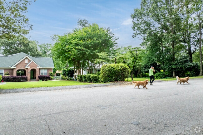 Wide streets still maintain their privacy in Heathwood and make a great place to excercise pets.