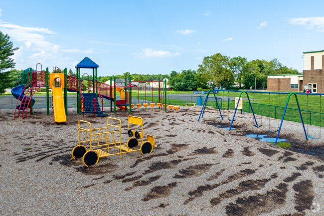 Robert B. Jaggard Elementary School's playgrounds help students develop social skills.