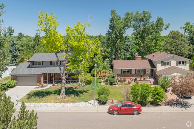 Two-story ranch homes line the streets of Columbine Hills in Littleton, CO.