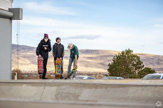 It's easy to grab a board and make some friends at the Sky Ranch Skatepark.