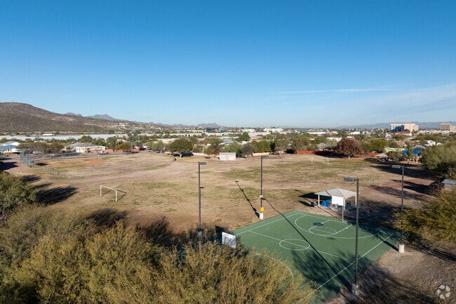 Drachman Montessori K-8 Magnet School has a large field for students to play in.