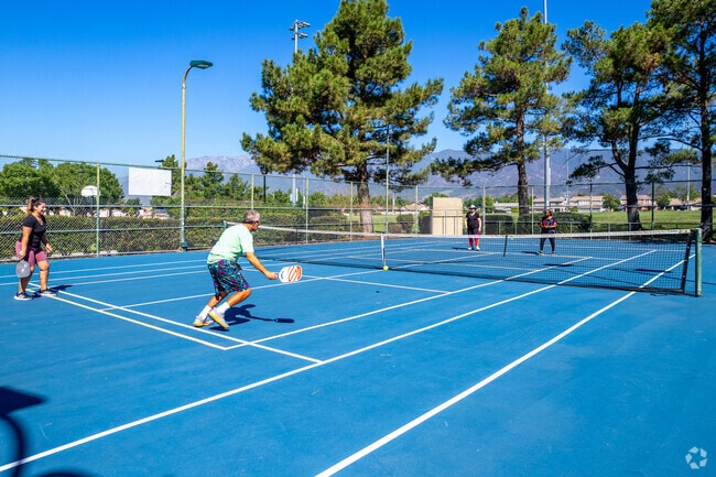 Members of the Fontana Pickleball Club are playing at Koehler Park.