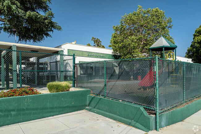 The secure playground at Evergreen Elementary School in Whittier.
