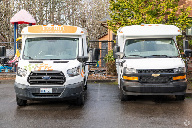 Student busses for Tree Hill Learning Center.