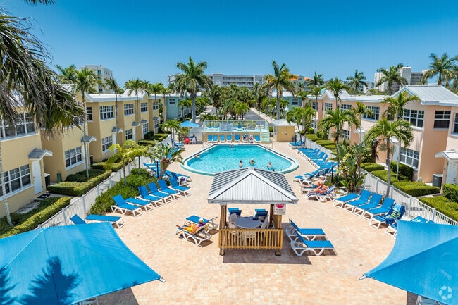 In Indian Shores life is a bout relaxing around the pool and soaking up the sun.