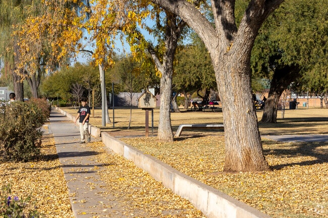 Many residents of Tempe take afternoon walks around Mitchell Park.
