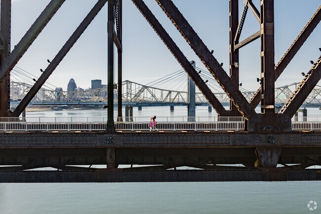 Locals walk across the Big Four Bridge to get from Jeffersonville to downtown Louisville.