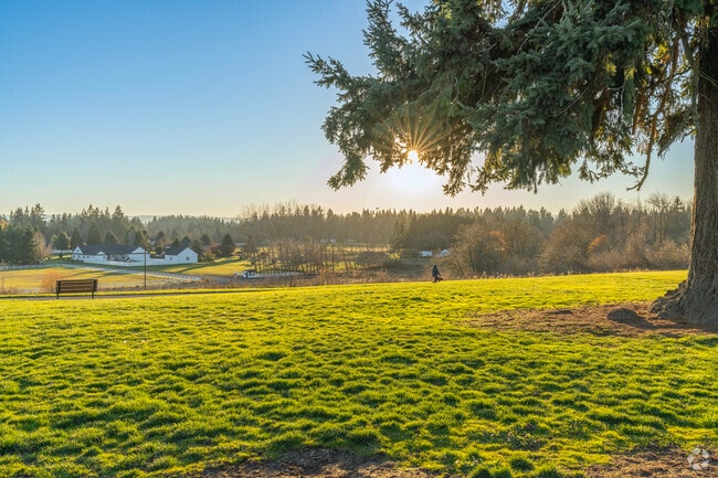 Fairgrounds Community Park in Knapp is ideal for sunset walks and family outings.
